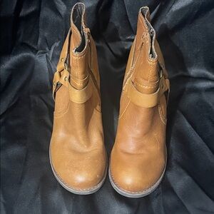 Brown Korks Ankle Boots with Buckle Detail